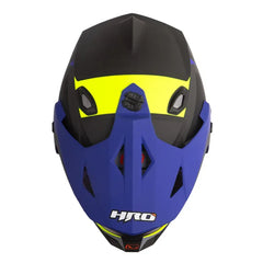 Casco Hro Mx-330Dv Yorchi Gris Oscuro Azul Visor iridium Azul