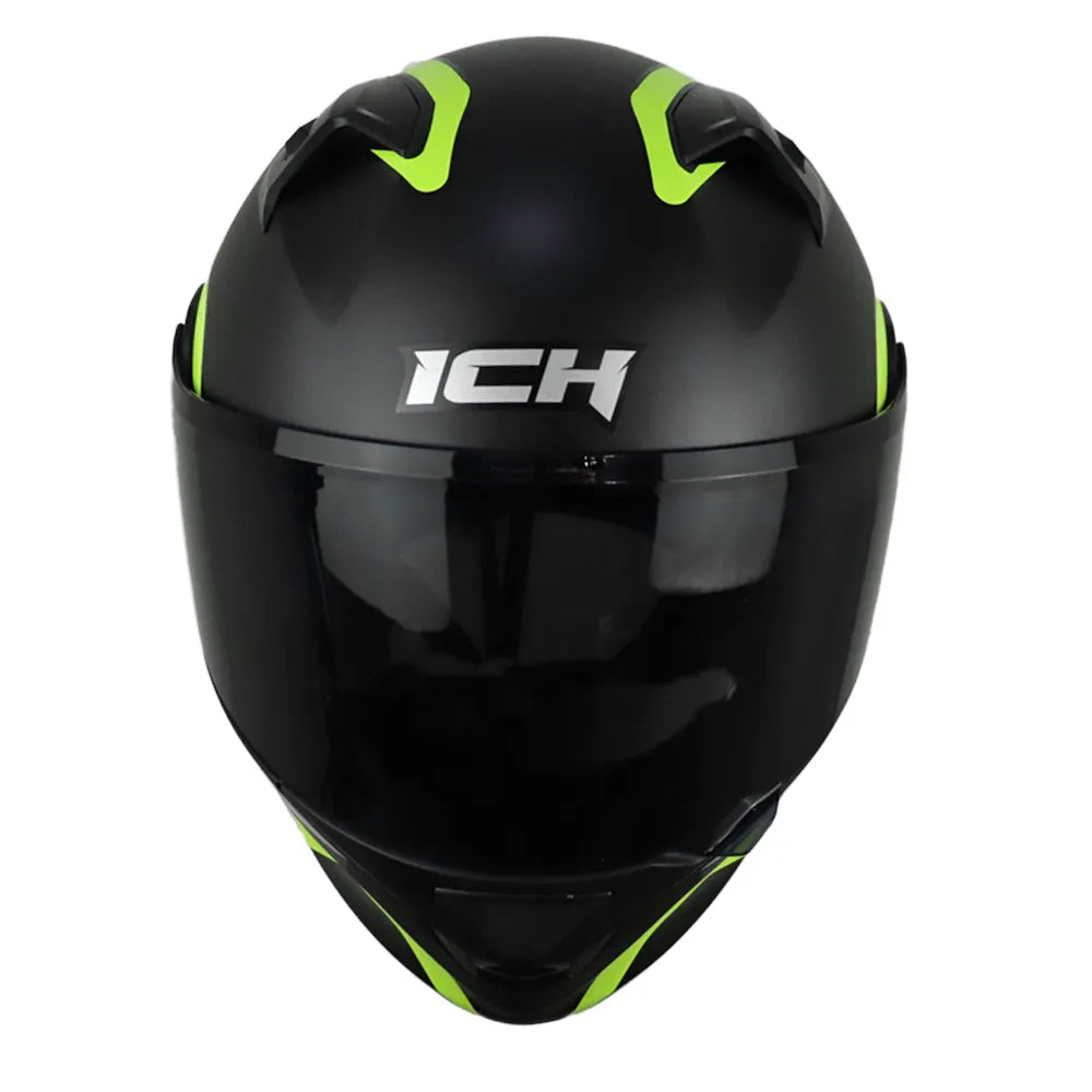 Casco ICH 3120 Mixamo Negro Amarillo Neón Visor Smoke
