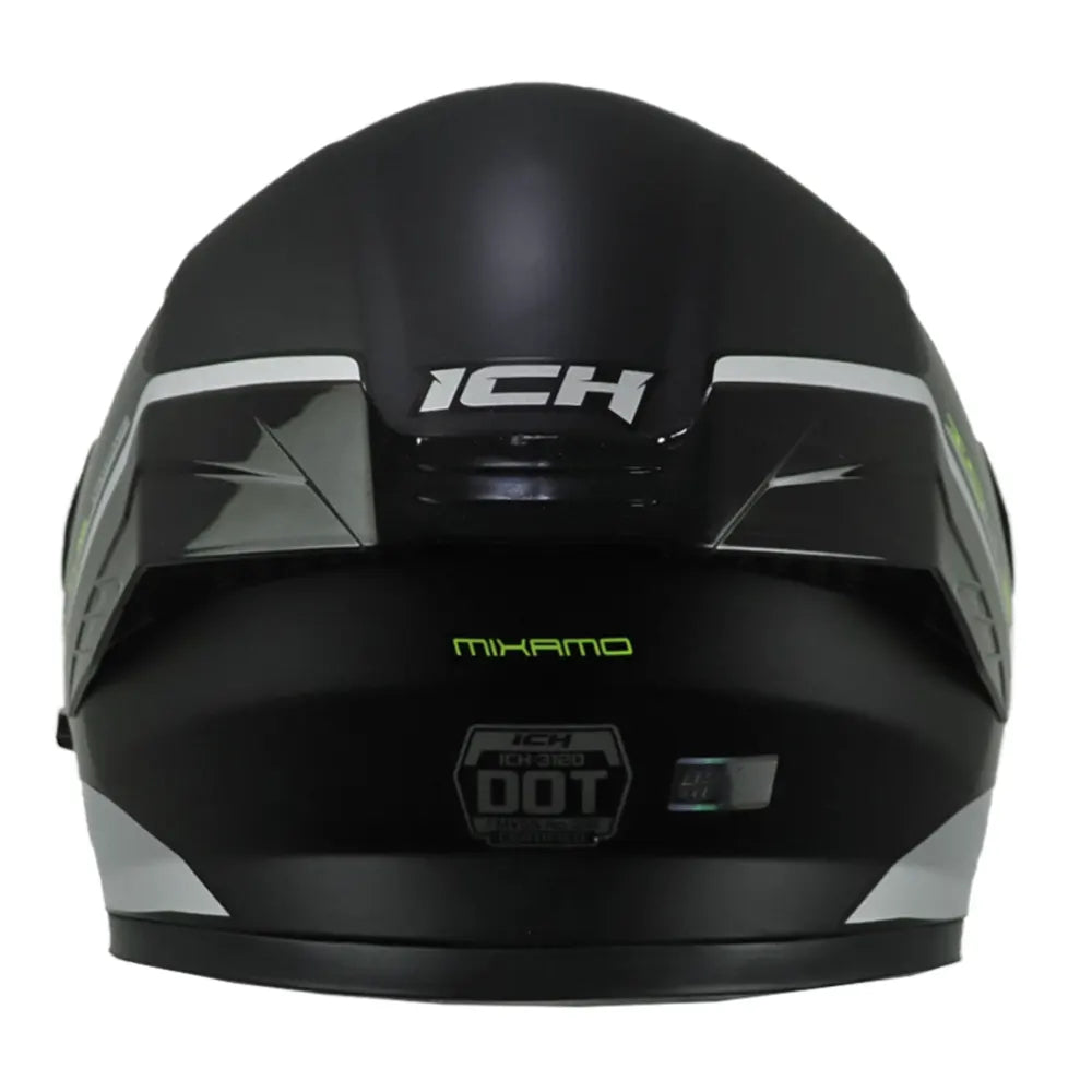 Casco ICH 3120 Mixamo Negro Amarillo Neón Visor Smoke
