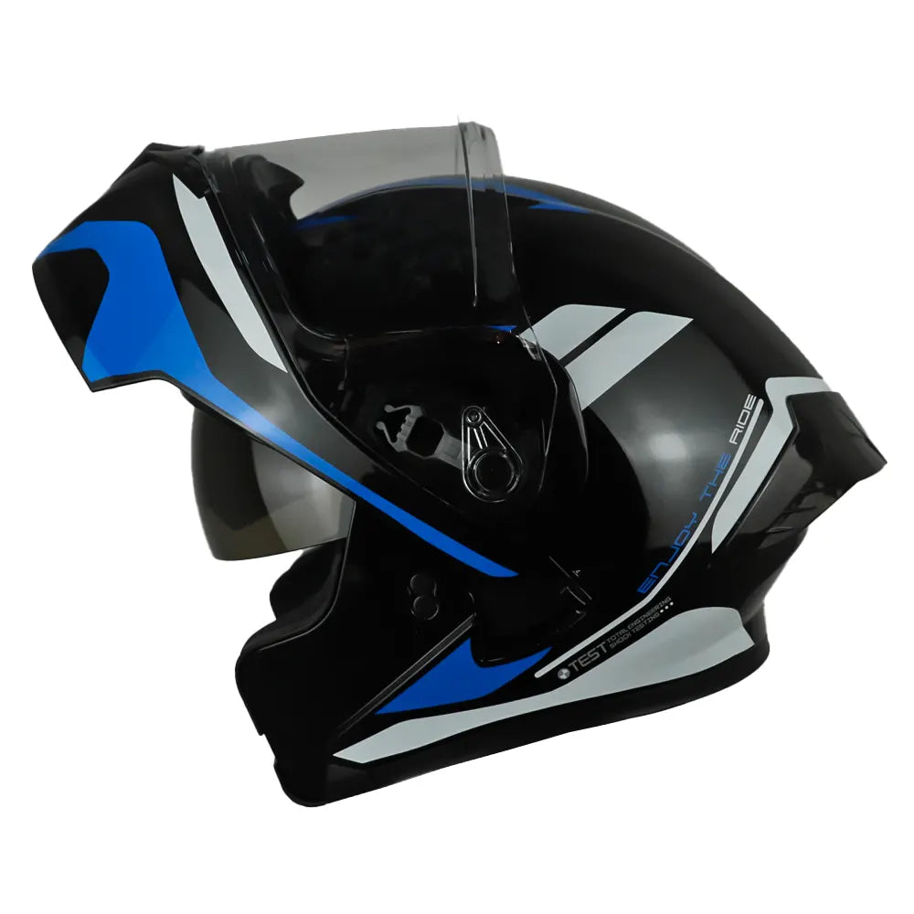 Casco ICH 3120 Mixamo Negro Azul Visor Transparente