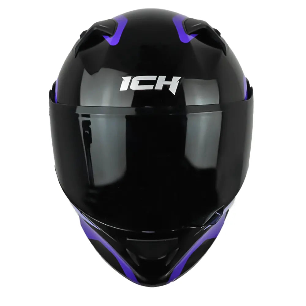 Casco ICH 3120 Mixamo Negro Morado Visor Smoke