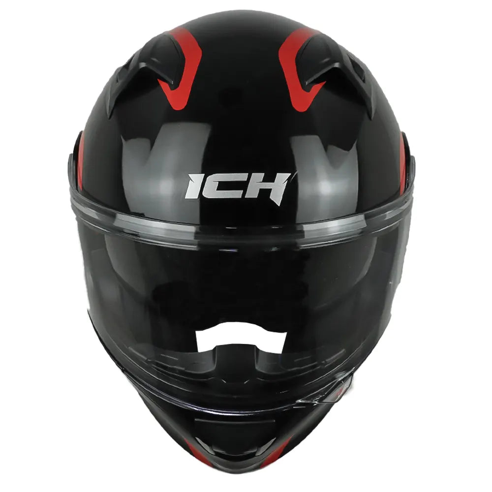Casco ICH 3120 Mixamo Negro Rojo Visor Transparente