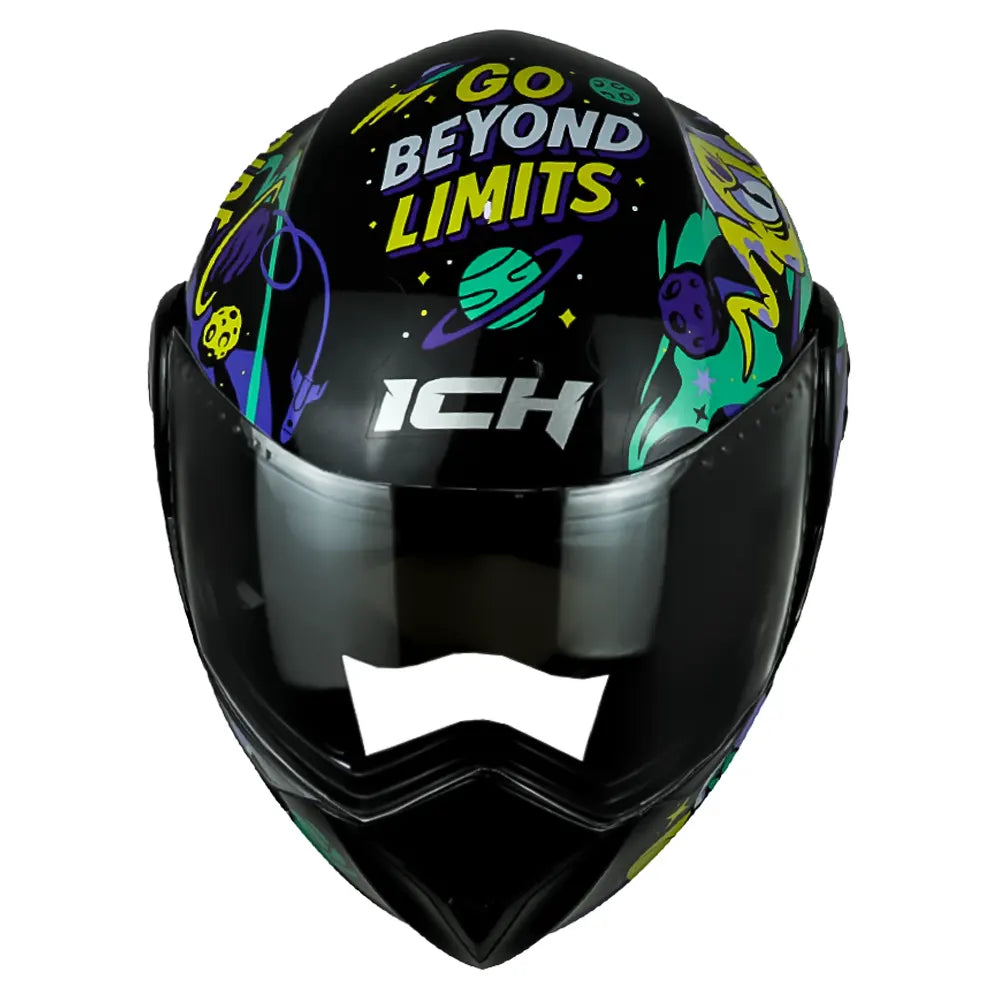 Casco Ich 3110s Kids Astro Fight Negro Turquesa