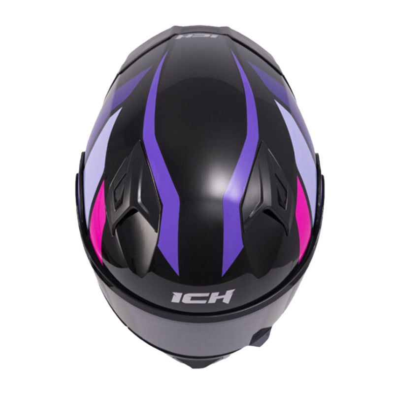 Casco Ich 3120 Ordanox Negro Morado Fucsia