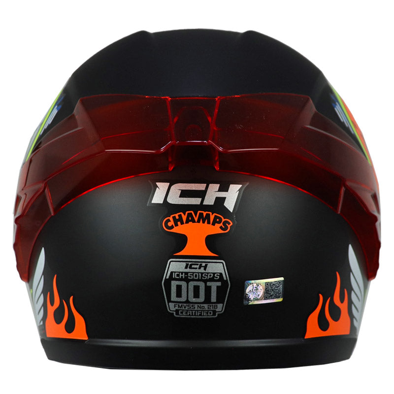 Casco Ich 501sp Kids Sp Champs Negro Naranja Neon