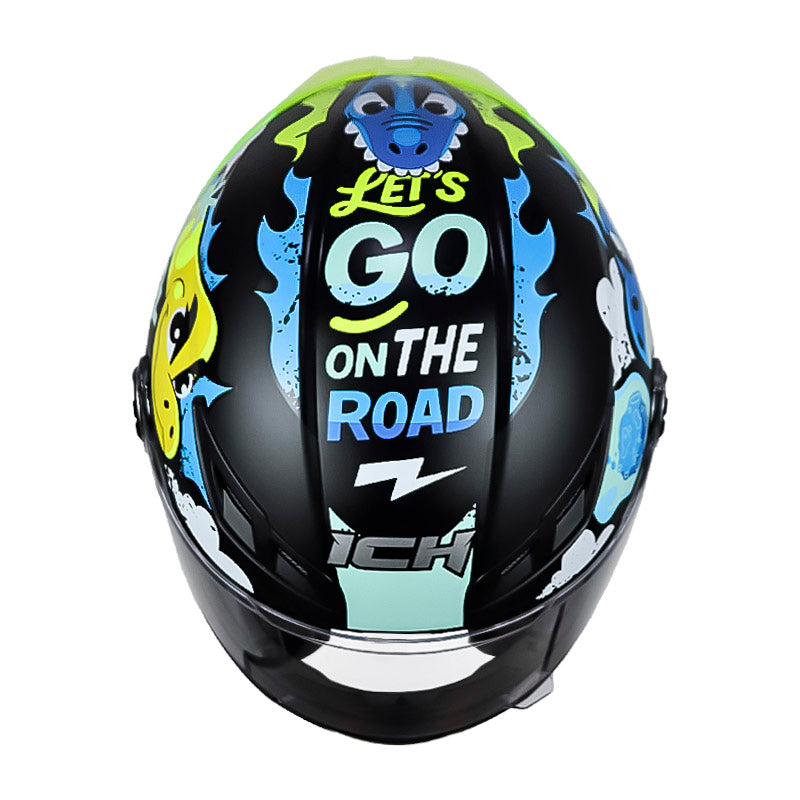 Casco Ich 501sp Kids Sp Dino RIde Negro Azul
