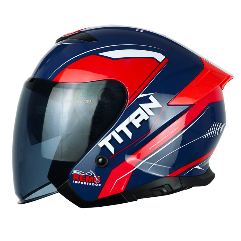 Casco Idx Titan Atlas Dark Azul Rojo Blanco