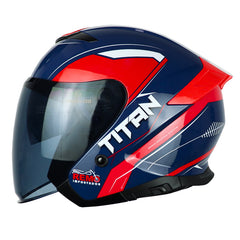 Casco Idx Titan Atlas Dark Azul Rojo Blanco