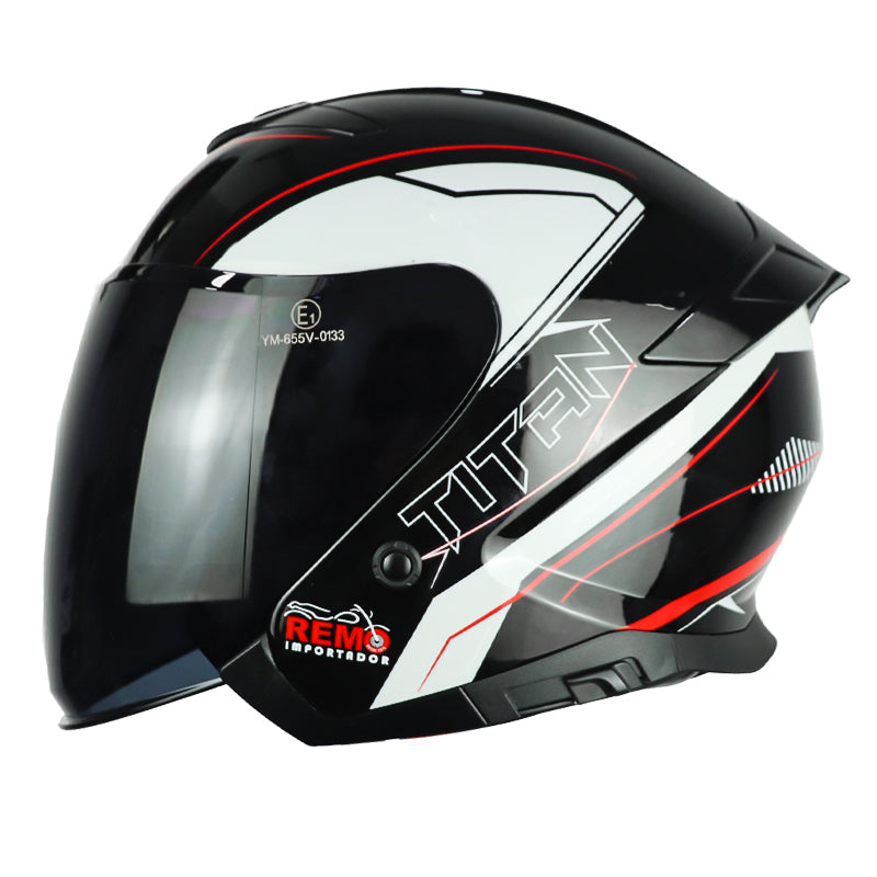 Casco Idx Titan Atlas Silver Negro Rojo