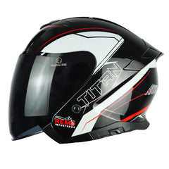 Casco Idx Titan Atlas Silver Negro Rojo