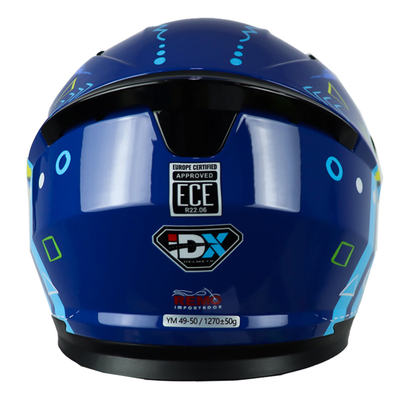 Casco Idx Titan Kids Pixel Bleu Azul Amarillo