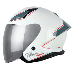 Casco Idx Titan Retro Blanco Rojo