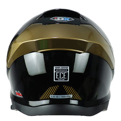 Casco Idx Titan Retro Negro Shiny Dorado