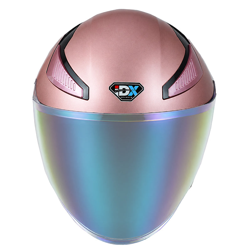 Casco Idx Titan Retro Rosa Dorado