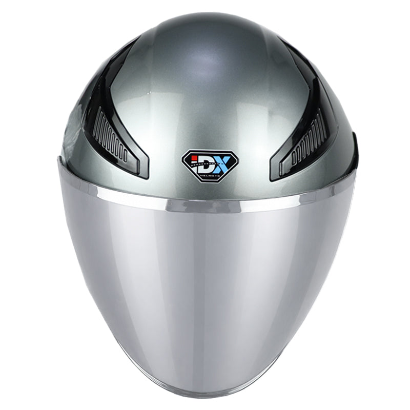 Casco Idx Titan Retro Silver Negro Titanio