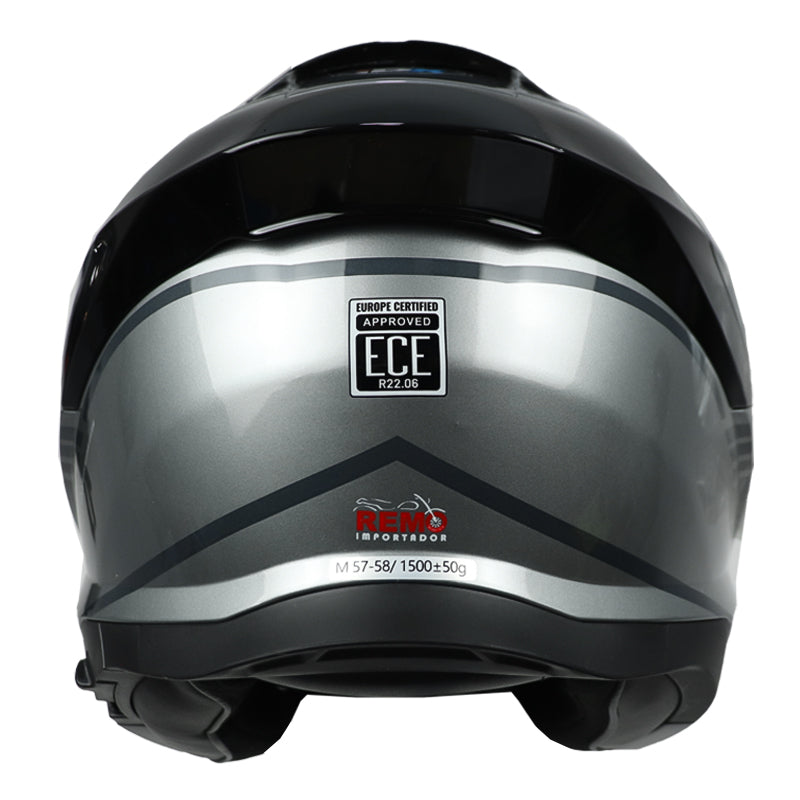 Casco Idx Titan Retro Silver Negro Titanio