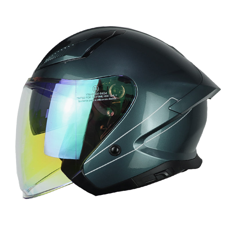 Casco Idx Titan Retro Verde Esmeralda