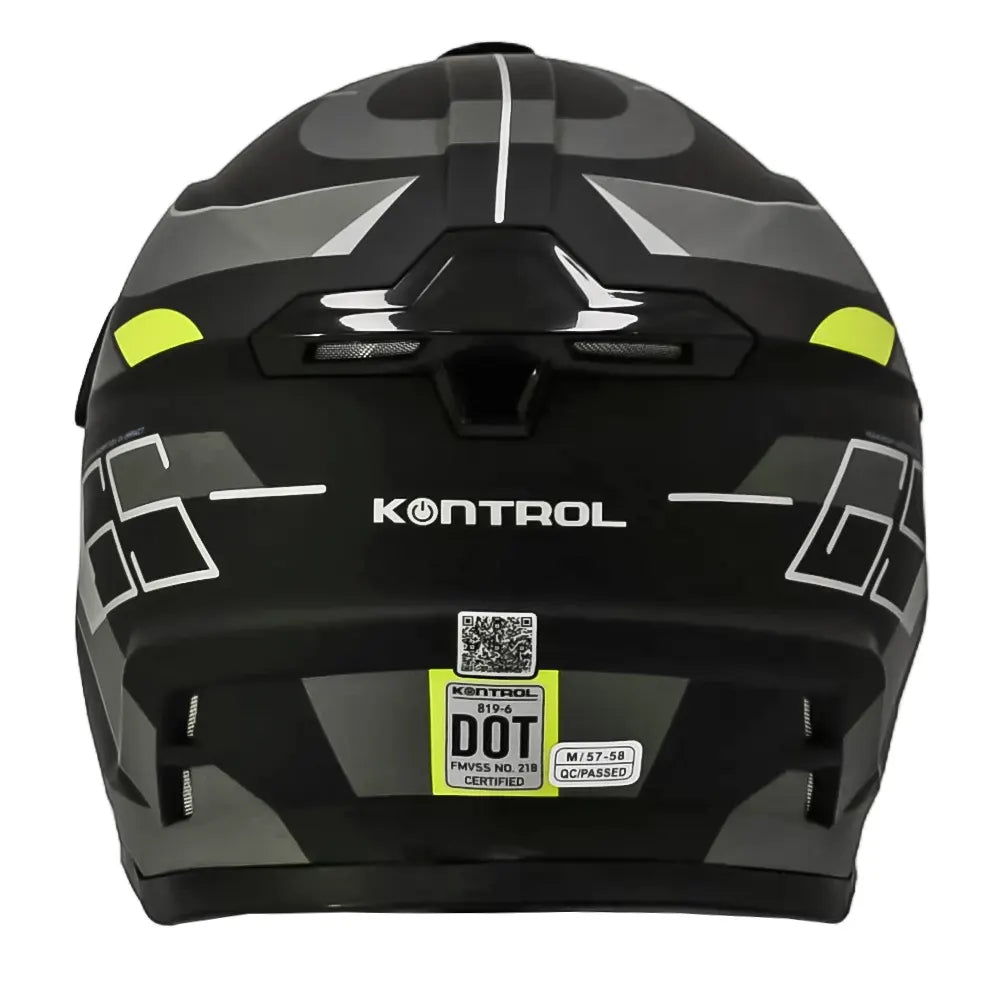 Casco Kontrol 819-6  Gs Negro Gris Amarillo