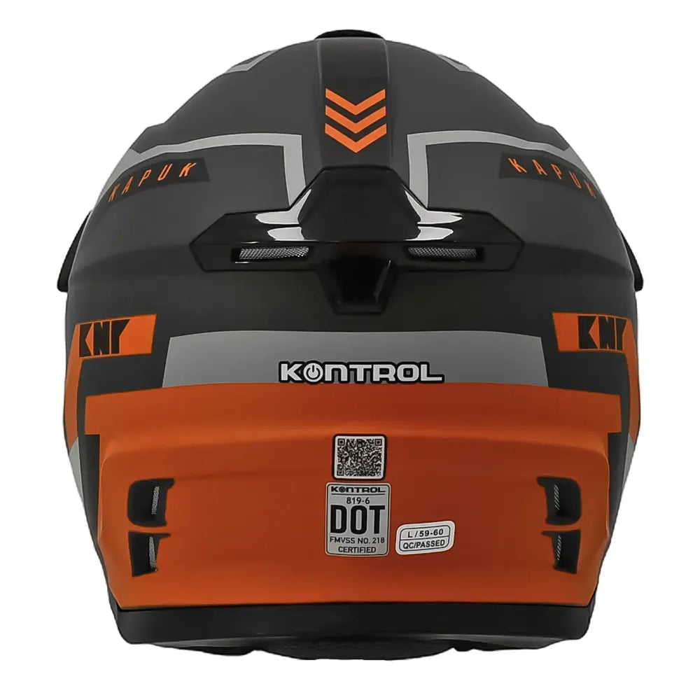 Casco Kontrol 819-6  Kapuk Negro Naranja