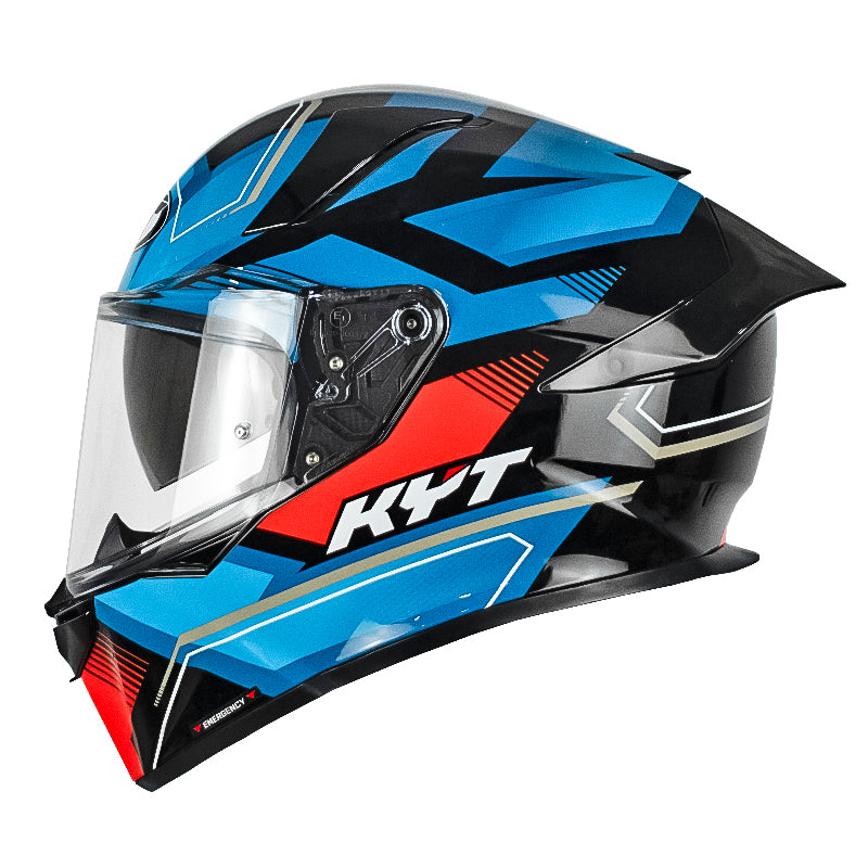 Casco Kyt R2r Parsec Negro Azul Rojo