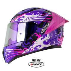 Casco Ls2 FF353 Kame Morado Visor Iridium Morado