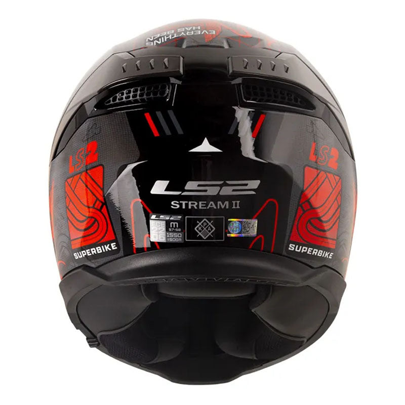 Casco Ls2 FF808 Stream II Gp Gris Rojo Visor Revo Rojo