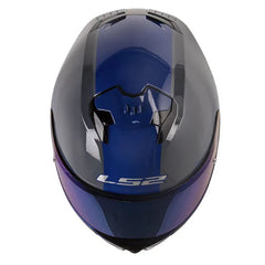 Casco Ls2 FF808 Stream II Hitech Gris Azul Visor Iridium Azul