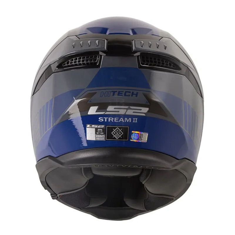 Casco Ls2 FF808 Stream II Hitech Gris Azul Visor Iridium Azul