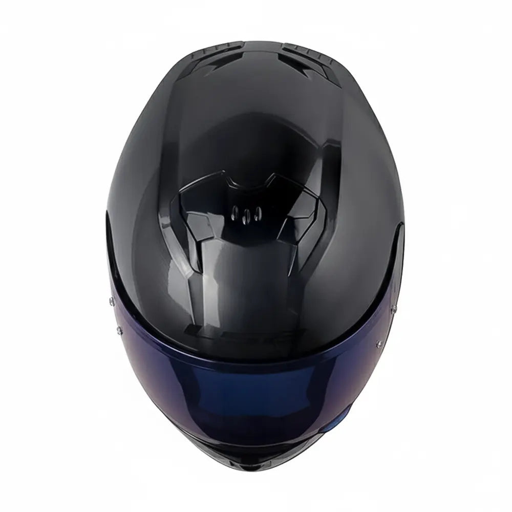 Casco Ls2 FF808 Stream II Jeans Titanio Visor Iridium Azul