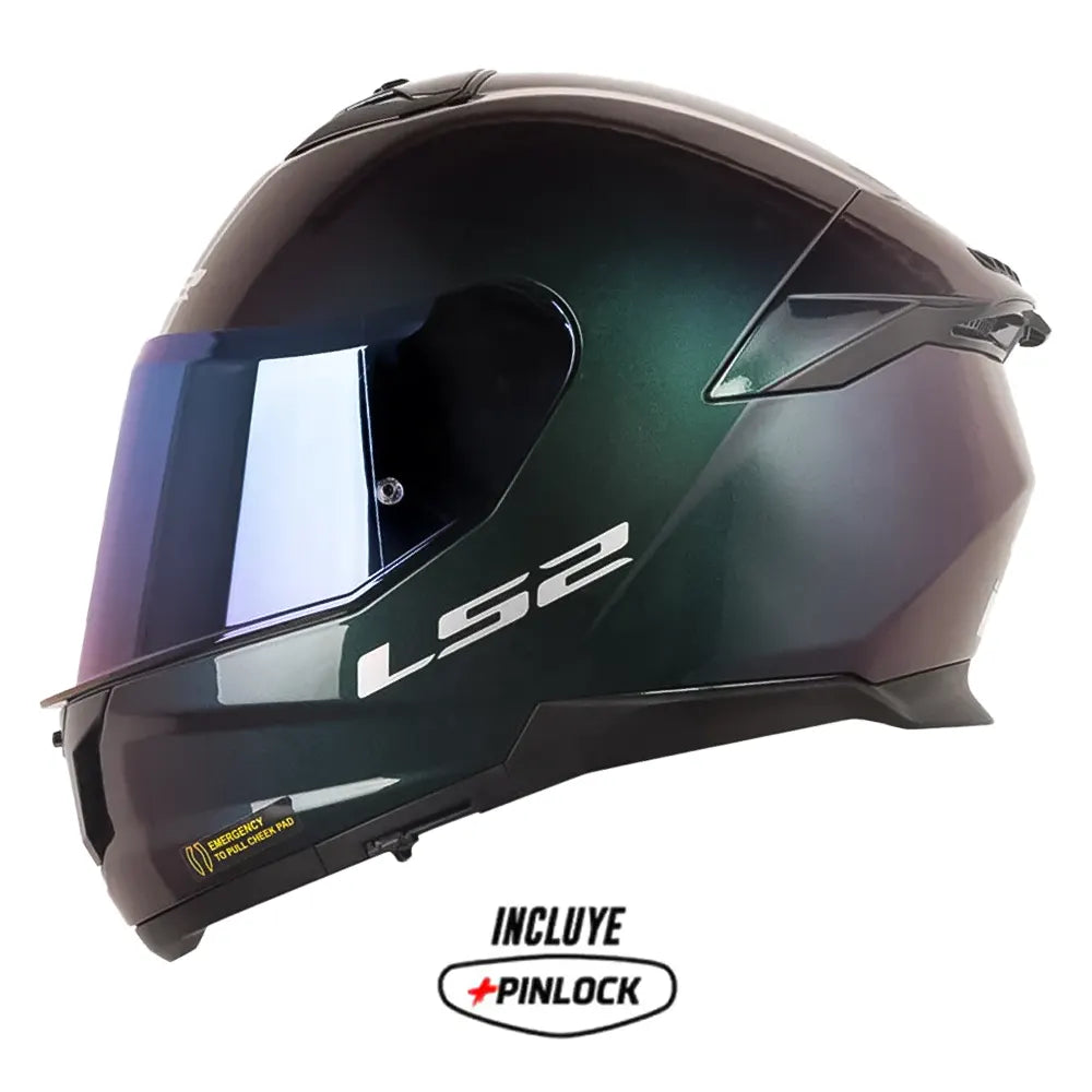 Casco Ls2 FF808 Stream II Solid Camaleón Visor Iridium Azul