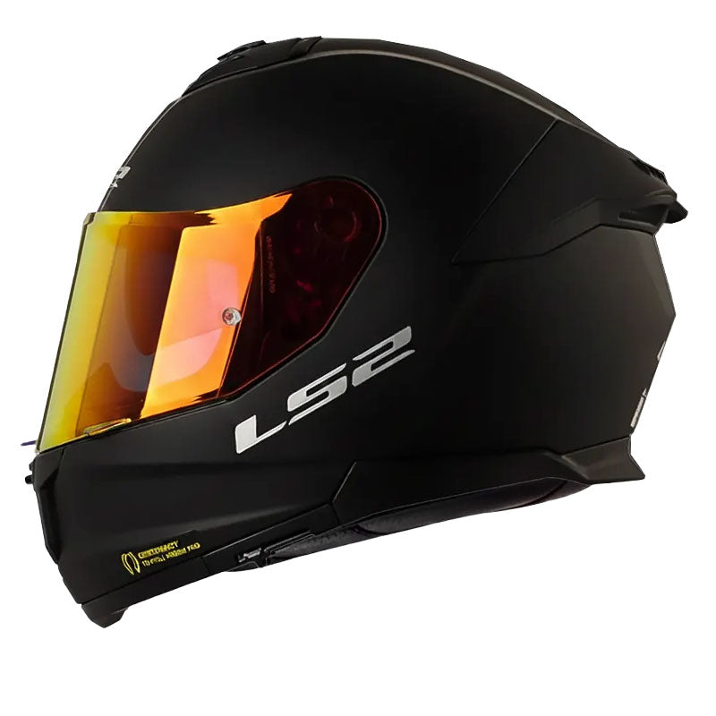 Casco Ls2 FF808 Stream II Solid Negro Visor Iridium Rojo