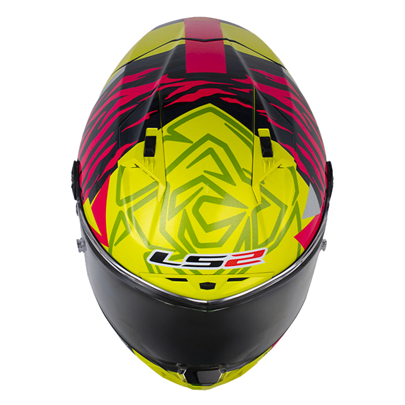 Casco Ls2 Ff805 Thunder Gp Aero Aldeguer Amarillo Neon Fucsia Visor Smoke