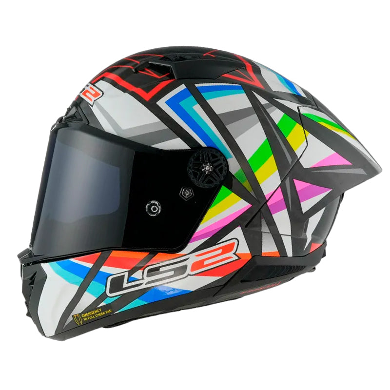 Casco Ls2 Ff805 Thunder Gp Aero Flash Blanco Full Color Visor Smoke