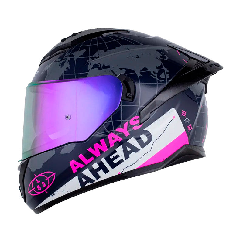 Casco Ls2 Ff806 Beyond Azul Fucsia Visor Revo Morado