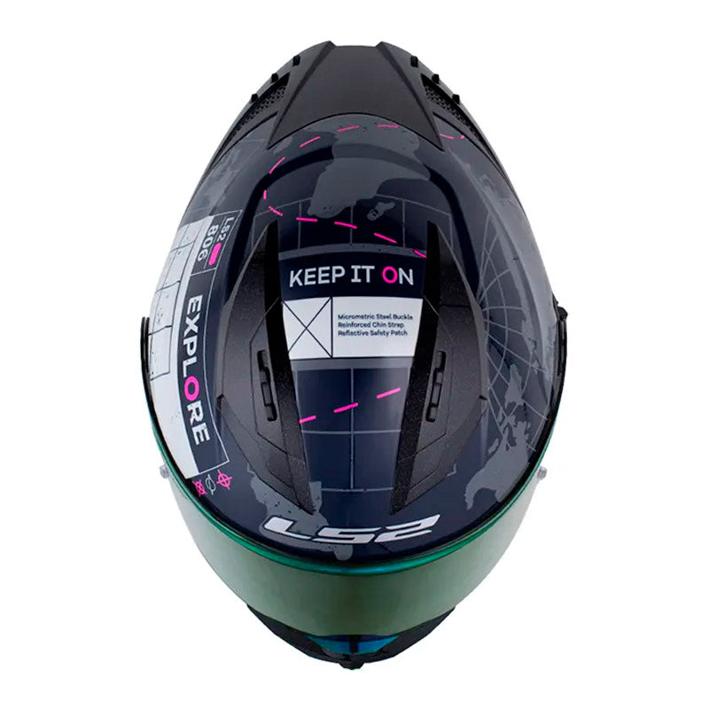 Casco Ls2 Ff806 Beyond Azul Fucsia Visor Revo Morado