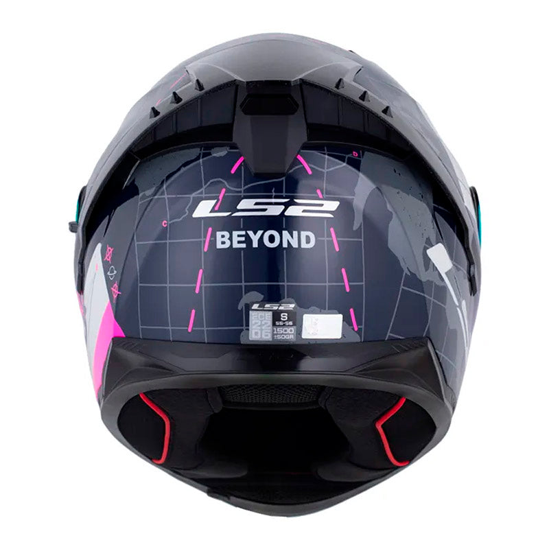 Casco Ls2 Ff806 Beyond Azul Fucsia Visor Revo Morado