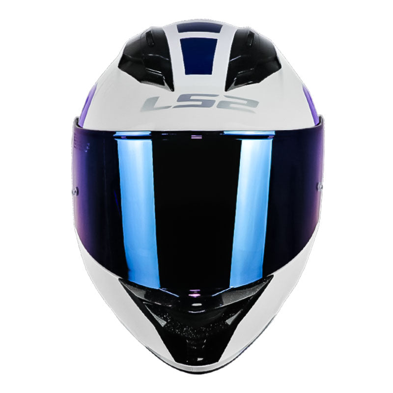 Casco Ls2 Ff806 Blure Blanco Morado Visor Iridirium Azul