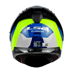 Casco Ls2 Ff806 Blure Gris Claro Amarillo Visor Iridium Azul