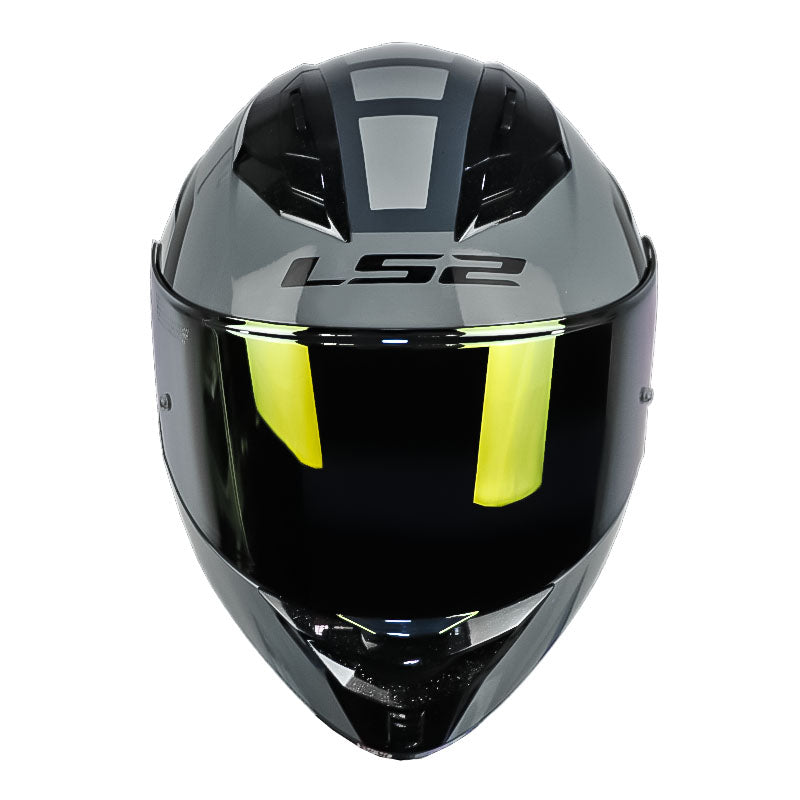 Casco Ls2 Ff806 Blure Gris Negro Visor Iridium Dorado