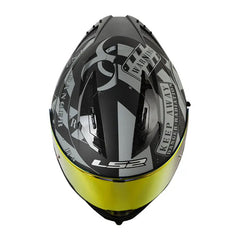 Casco Ls2 Ff806 Fusion Caution Gris Negro Visor Revo Rojo