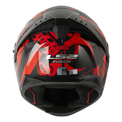 Casco Ls2 Ff806 Fusion Caution Rojo Negro Visor Iridium Azul