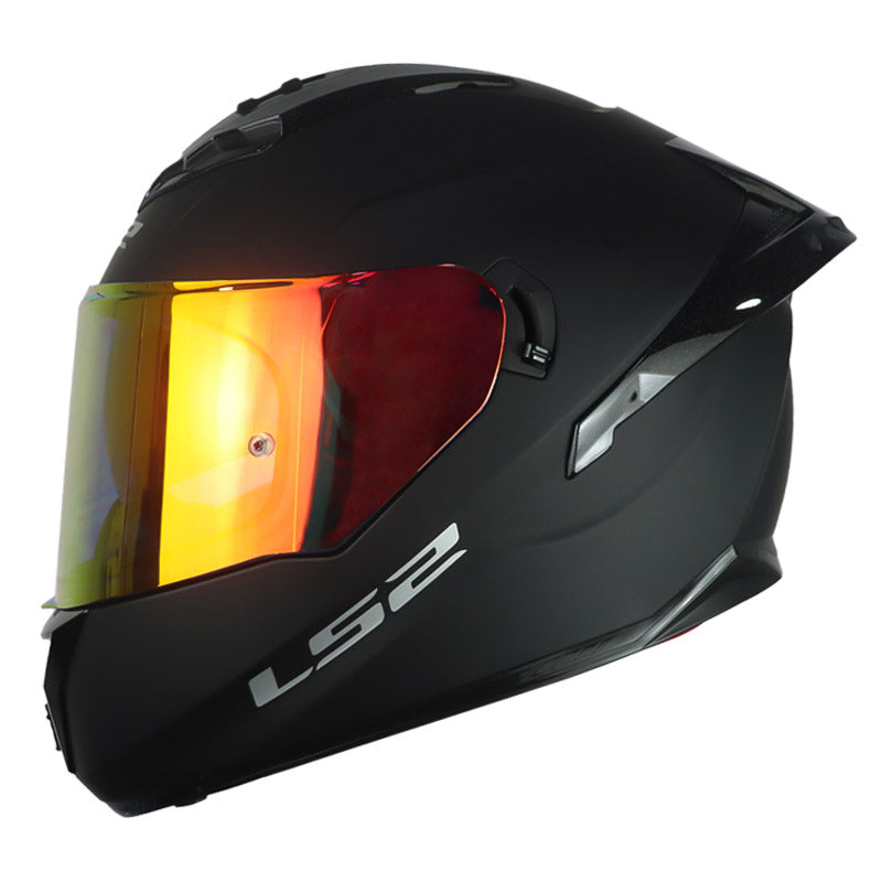 Casco Ls2 Ff806 Solid Negro Visor Iridium Rojo