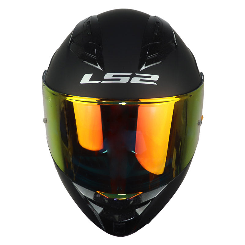 Casco Ls2 Ff806 Solid Negro Visor Iridium Rojo