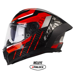 Casco Ls2 Ff807 Dragon Trax Rojo Negro