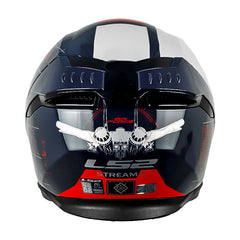 Casco Ls2 Ff808 Air_Force Gris Azul Oscuro Visor Revo Rojo