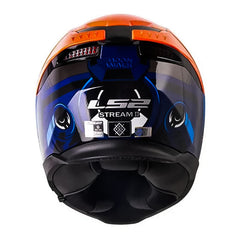 Casco Ls2 Ff808 Moonwalk Naranja Negro Visor Iridium Azul