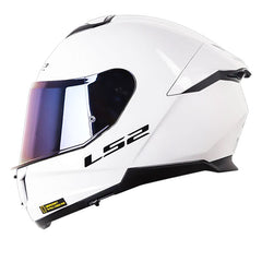 Casco Ls2 Ff808 Stream II Solid Blanco Perlado Visor Iridium Azul