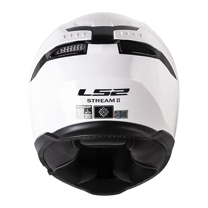 Casco Ls2 Ff808 Stream II Solid Blanco Perlado Visor Iridium Azul