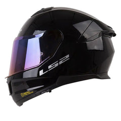 Casco Ls2 Ff808 Stream II Solid Negro Visor Iridium Azul