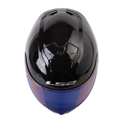 Casco Ls2 Ff808 Stream II Solid Negro Visor Iridium Azul